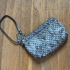 Snakeskin Coach Wristlet